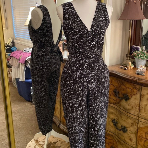 Sam Edelman Pants - Sam Edelman Jumpsuit Black and White Polka Dot